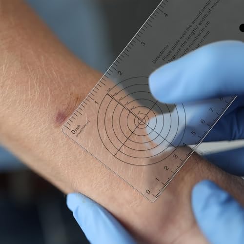 Geiserailie 4 Pcs Medical Ruler with Wound Measuring and Pupil Gauge Wound Measurement Tools for Nurses Wound Measuring Guide for Nurses Body Wound Care - Image 5