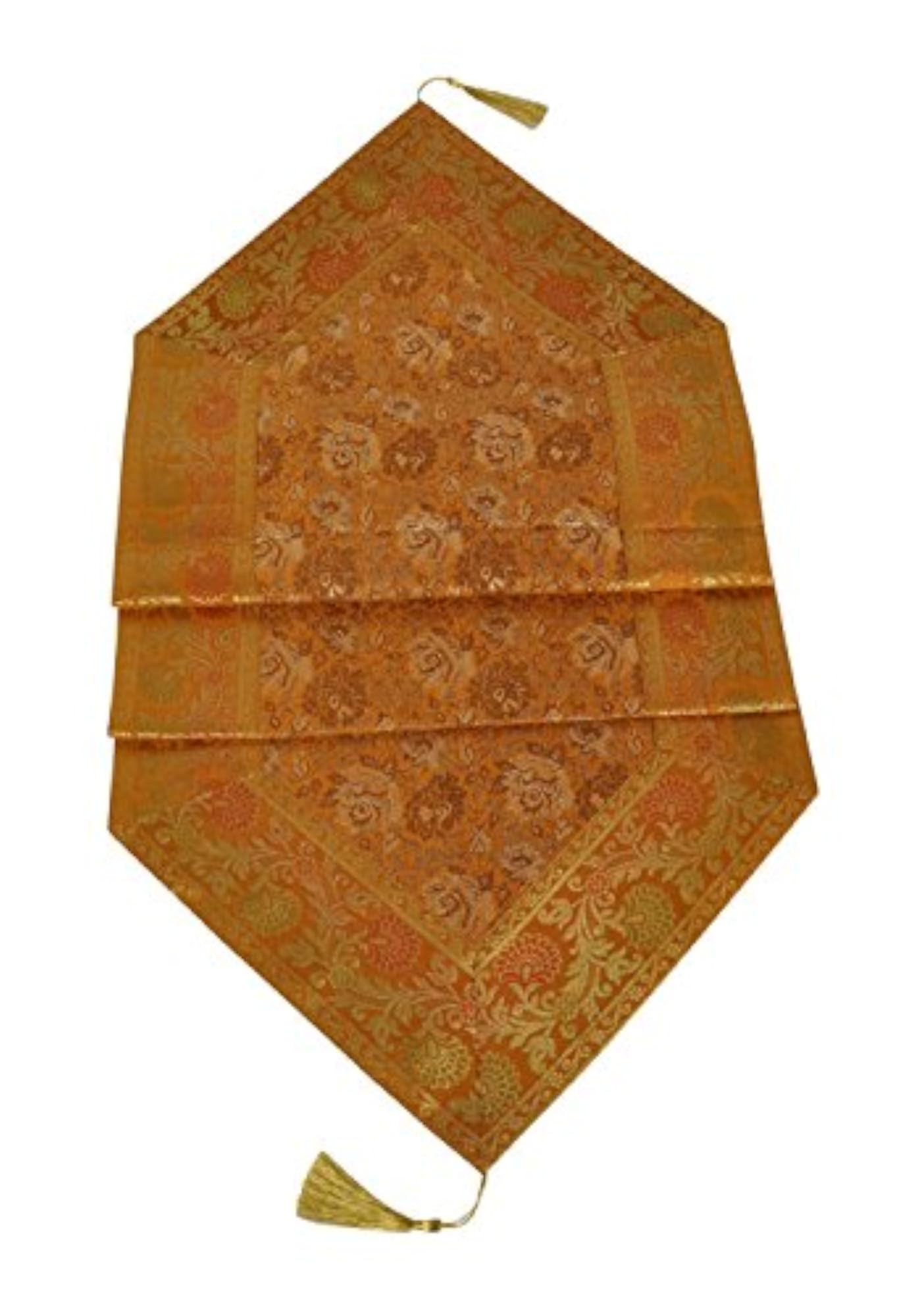 Gold Silk Table Runner Table Tapestry