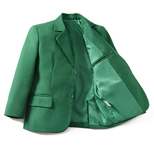 Visaccy Kids Suits for Boys Slim Fit Dress Formal Tuxedos Green Size 2T - Thumbnail 5