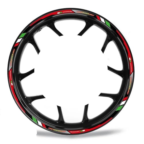 Felgenr Sticker Motorrad-Felgenaufkleber Für Aprilia Für Dorsoduro 750 900 1200 17 Zoll Reflektierende Felgenaufkleber Streifenband Nabenaufkleber Motorrad Felgen Aufkleber Komplett(Farbe 1)