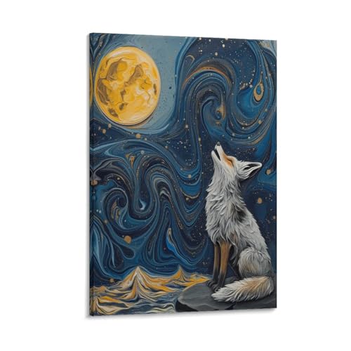 Toile loup pour salon chic et décoration de maison contemporaine