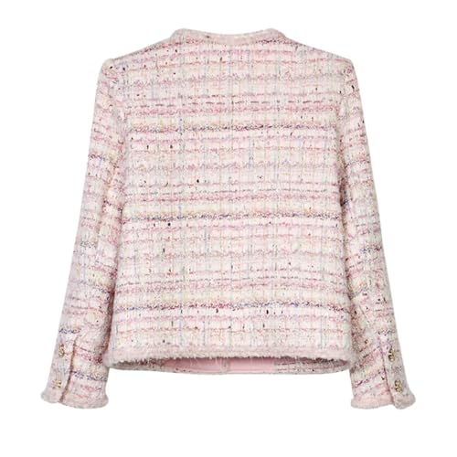 Women's Tweed Coat Long Sleeve Elegant French Socialite Blossom Romantic Tweed Braided Jacket2