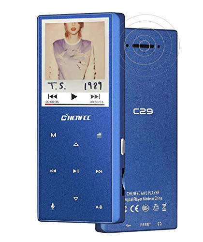 CFZC Lecteur MP3 16 Go, Lecteur MP3 avec Bluetooth Portable Lossless MP4 Lecteur de Musique avec FM Radio Voice Record-Support 128 Go Fente pour Carte Micro SD