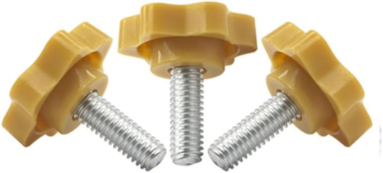 M6 Thumb Screw Plastic Bolts Plum blossom Screws 25mm Head diameter Yellow (Size: M6x25mm(4pcs))