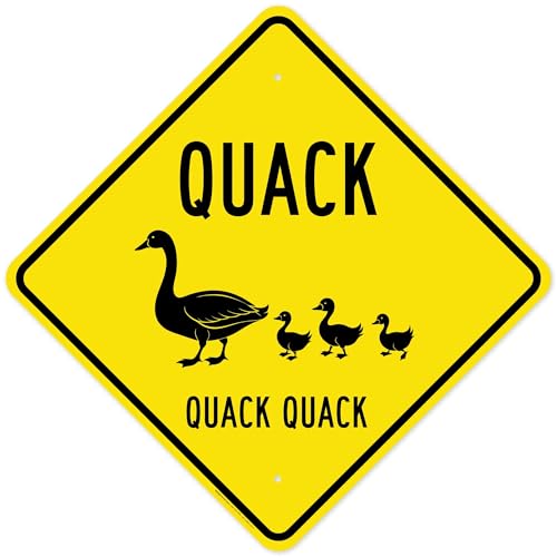 Quack Quack Quack With Duck And Duckling Graphic Sign, 24x24