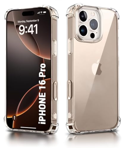 Image of WOW IMAGINE Clear Back Cover Case for iPhone 16 Pro | Shockproof Soft TPU Case | Cushioned Edges for Ultimate Protection Back Cover Case - Transparent