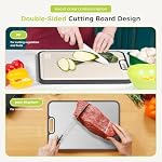 Titanium Cutting Board for Kitchen, Cutting Board Double Sided Food Grade, Pure Titanium/PP, Easy to Clean Large Size 16”×10”