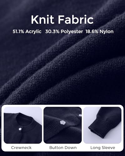 Image of Girls Cardigan Sweater School Uniforms Toddler Long Sleeve Button Knit Solid Sweaters Tops