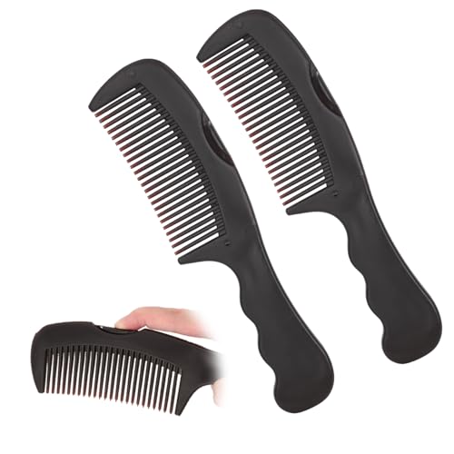 Schuppenkamm mit Doppelfunktion und Kopfhautpeeling – selbstreinigende, Anti-Schuppen-Haarbürste zur Pflege fettiger Kopfhaut, entfettendes Entwirrungswerkzeug für Männer und Frauen (2 Stück)