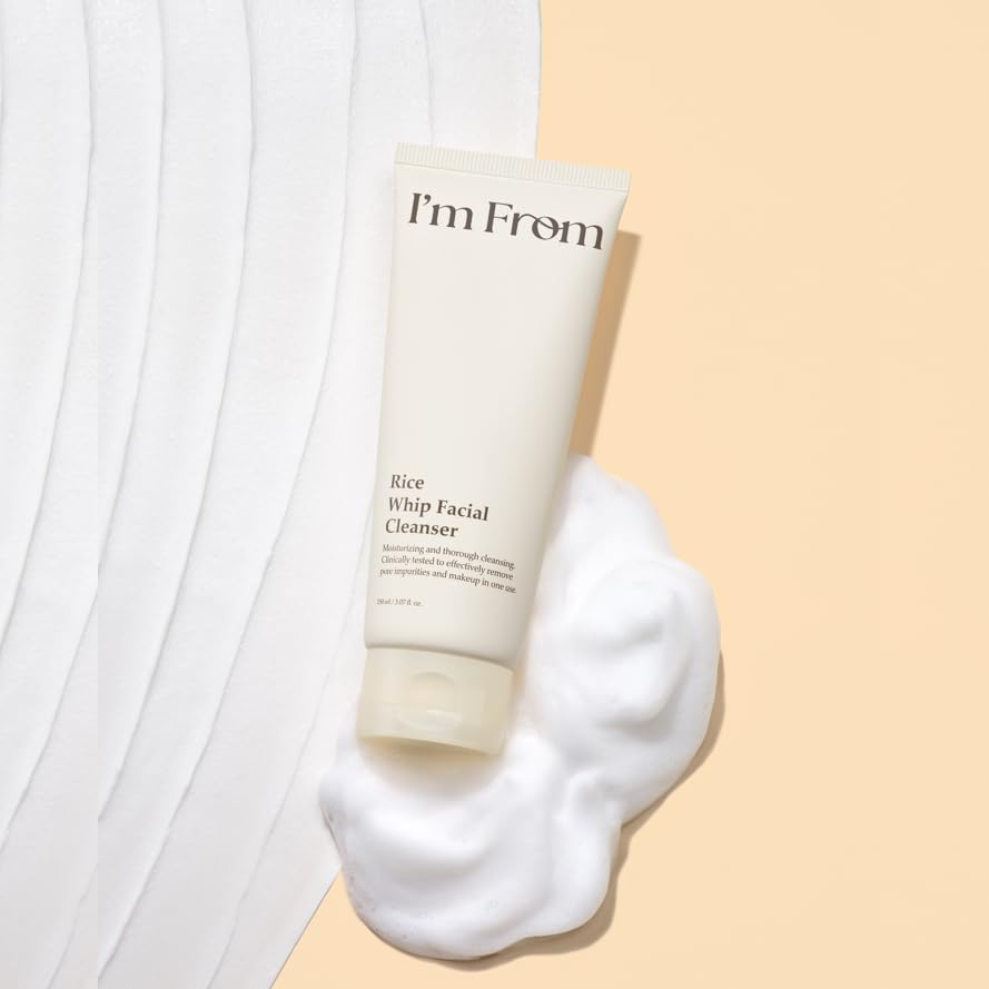 I'm from Rice Facial Cleanser, Hydrating Whip Foam Face Wash with Rice Extract, AHA & Ceramide, Gentle Pore Cleansing for Sensitive Skin, Korean Skincare 5.07fl.oz image 2