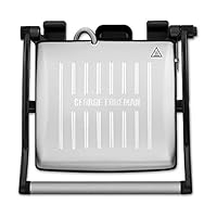 George Foreman Flexe Grill, GFOG1000, 1800W, Non-Stick Electric Grill, Adjustable to 180 Degrees for Flat Open Griddling, Sandwich Press, Silver-Black
