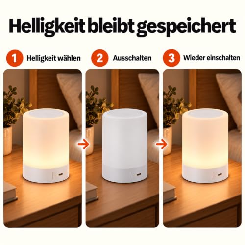 G Keni Nachtlicht Kinder, Stilllicht Dimmbar mit Speicherfunktion – Ansicht 5