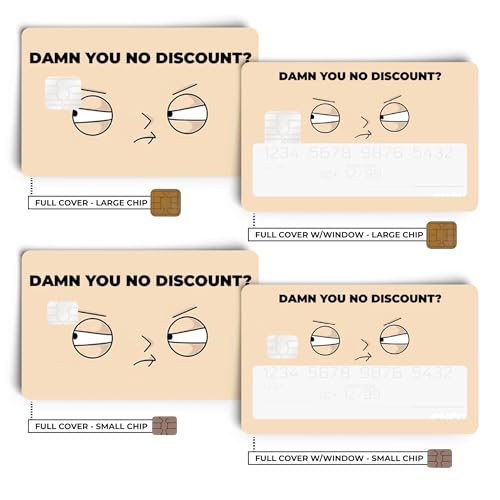 Damn You No Discount Credits Credit Card Skin Debit Card Stickers for Key, Debit, Credit, Bank Card 4PCS Card Skin for Adults2