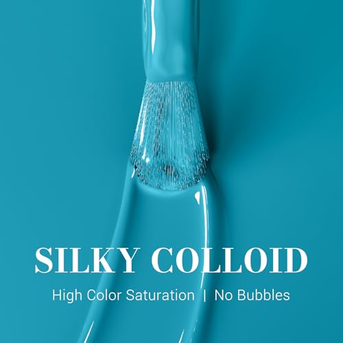Image of MelodySusie Aquamarine Blue Gel Nail Polish,0.5fl oz Nails Soak Off UV LED Cerulean Blue Gel Polish Gift for Women Nail Art Manicure Salon DIY Nail Design Decoration at Home-1655