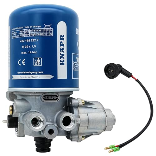 LEVANLIGHT R955205 Air Dryer Compatible with Meritor Wabco System Saver 1200 Series, 12V Interior Cab Fresh Air Filter for Peterbilt, Replaces# 4324130010, TR955205