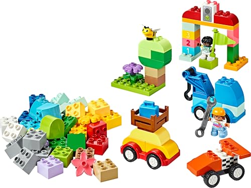 DUPLO Classic Scatola Mattoncini – Auto e Camion - Gioco Didattico per Bambini e Bambine da 1+ anni - Giocattolo Educativo con Mattoncini 1-2-3, 2 Figure e 3 Basi per Ruote - Idea regalo - 10439 - Lego - Immagine 8
