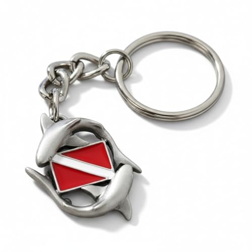 Big Blue by Roland St John Shark Diver Key Chain