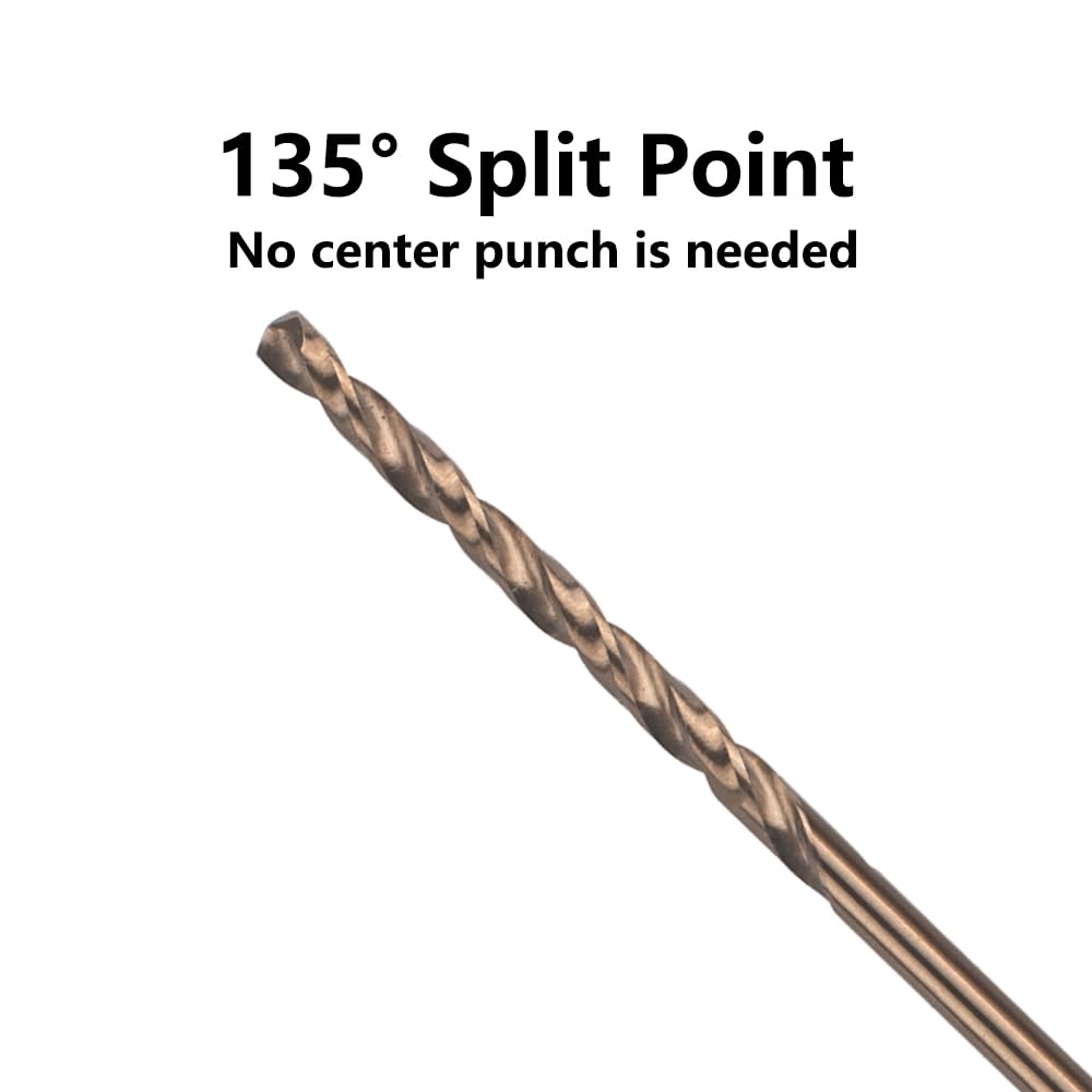 Cobalt Drill Bits Set - 5PCS for Metal, Plastic & Wood -3