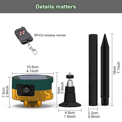 Hulppre 20230913 Solar Outdoor Motion Sensor Alarm-Dog Barking&Gunshot Sound,130Db Loud Noise Maker,Support Recording,13 Kinds Of Sound Strobe Light thumb #6