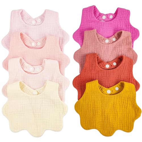 Image of DOSMINE Muslin Baby Bibs for Drooling and Teething Newborn Drool Bibs for Baby Girl Boy
