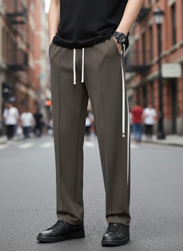 Image of Mack Jonney Men's Striped Track Pants | Side Stripe Design | Regular Fit | Casual & Athleisure Wear |Pack of 1-MMJ-110