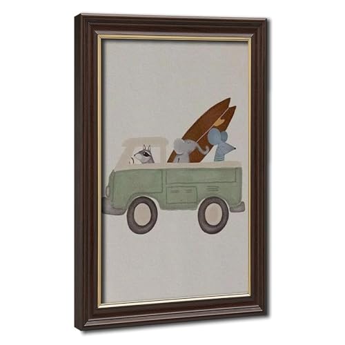 Poster aquarelle plage enfant sur toile à offrir pour une naissance ou un baptême