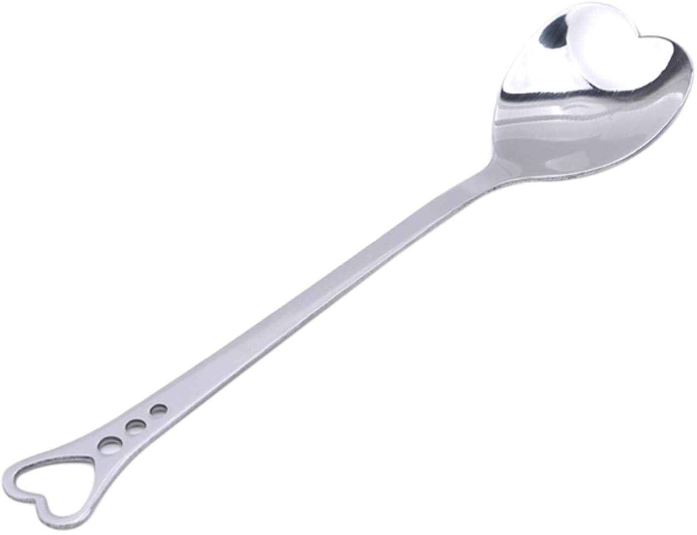 Löffel Restaurants 1 stück Herzförmige Edelstahllöffel Kaffee Tee Löffel Dessert Esslöffel Hause(Silver)
