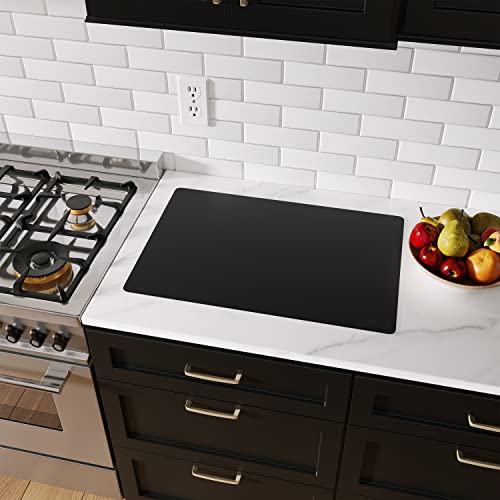Image of GASARE, Set of 2, Extra Large, Thick, Silicone Mats for Kitchen Counter, Heat Resistant Mats, Countertop Protector, Non-Slip, Easy to Clean, 25 x 17 Inches x 1.4mm, Black