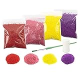 Kit enthält: 1 x Mohn Rote Streuung, 1 x Veilchen Lila Streuung, 1 x Rosa Blütenblatt Streuung, 1 x Osterglocke Gelbe Streuung, 1 x 25ml Modellbau-Kleber, 1 x Pinsel