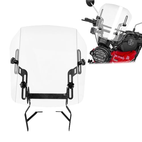 Motikvans CT125 ハンターカブ ウインドシールド バイク用 ウインドスクリーン 125 専用 ミラーマウント 風防 バイク スクリーン カブ 風防 高さ調節可能なフロントガラス ハンター カブ ct125 カスタム パーツ