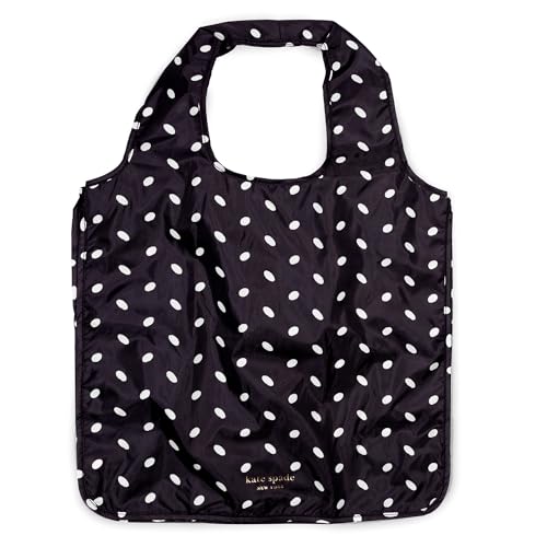kate spade new york Reusable Produce Bags, Shopping Tote with Zipper Storage Pouch, Lightweight Foldable Grocery Bag