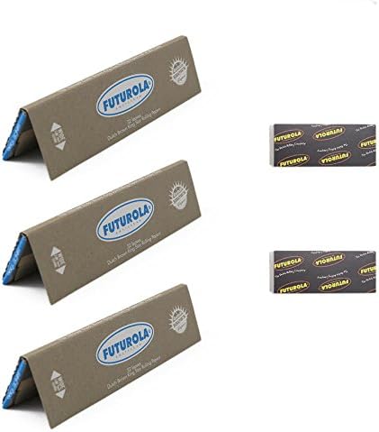 3X Original Amsterdam Brown Paper King Size Futurola(2.08 inch), 2X Filter Tip Books, 5 Items 96 Papers, 100 Filter Tips