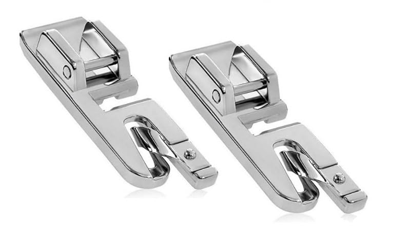 Zenith 2 piece Pico Snap on Foot for All Automatic Sewing Machines 2 pcs Suitable for Singer Usha Brother etc .Steel Finish