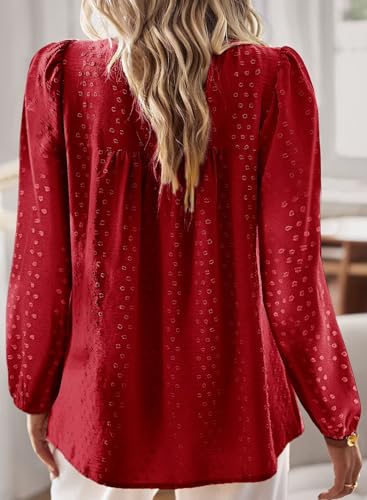 Image of Falechay Womens Tops Flowy Boho Dressy Casual Lace Cute Long Sleeve Shirts