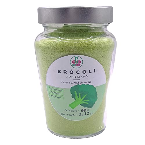 CultiSabor Brócoli Liofilizado en Polvo 60 g Tarro Cristal - Verdura Liofilizada - Polvo Pura Verdura Deshidratada - Verdura Seca - Producto Vegano sin Aditivos - Freeze Dried Broccoli Powder Cover