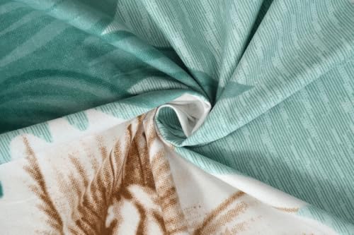 Image of VAS Collections Premium 3D Printed 144 TC Microfiber Single Bedsheet with 1 Pillow Covers (220X152 cm) Light Green