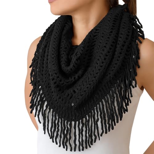 stylesilove Women Cozy Knit Tassel Infinity Loop...