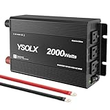 YSOLX 2000W Power Inverter 12V to 110V, DC to AC Inverter with 3 AC Outlets for RV Truck Camping,...