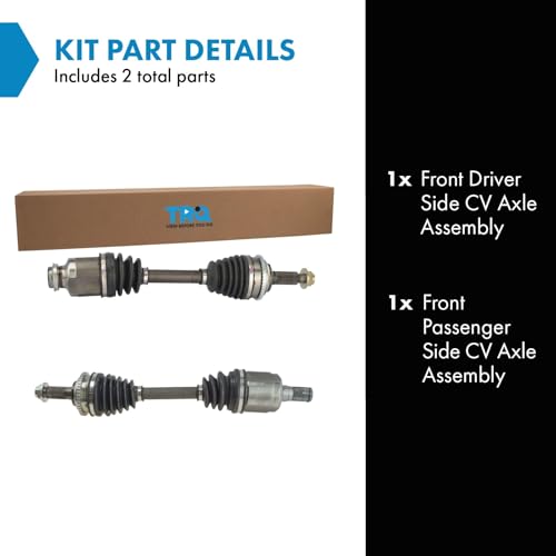 Image of TRQ Front Driver and Passenger CV Axle Assembly Set Compatible with 2006-2009 Ford Fusion V6 3.0L 6 Speed Automatic 2006 Lincoln Zephyr 2006-2009 Mercury Milan V6 3.0L 6 Speed Automatic