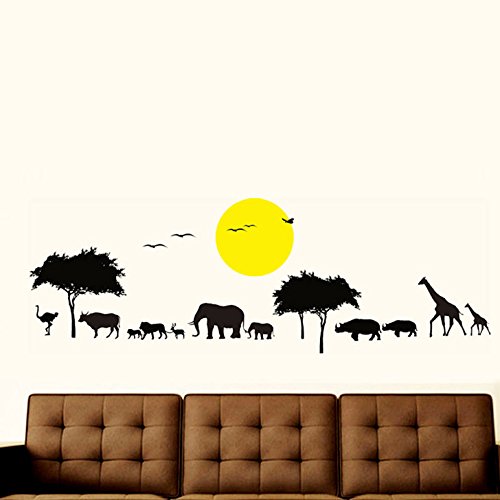 Buy Decals Design 'Jungle Safari Silhouette' Wall Sticker (PVC Vinyl