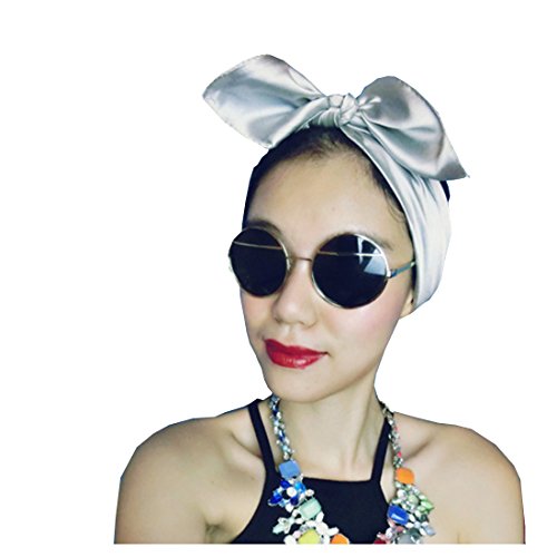 Silk square scarf pure color head scarf blend neckerchief (silver)2