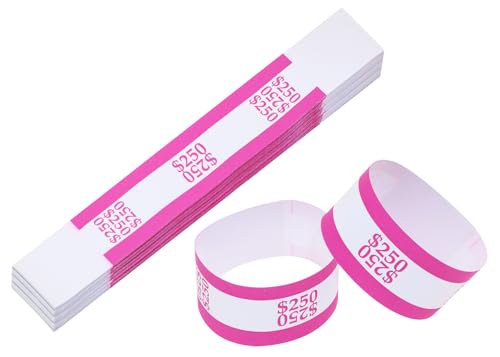 ONLYKXY 150pcs Self Sealing Cash Currency Straps Money Paper Bands Bill Wrappers Tape for Bank Supermarket Currency Organize Cash Dollar Wraps Organizer ($250)