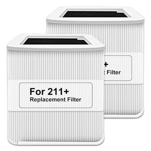 Image of 211+ Replacement Filter Compatible with Blue Pure 211+ Air Purifier | 2 Stage Filtration System of High-Efficiency Filter and Activated Carbon Filter, Removes Particles & Odors, 2 Pack