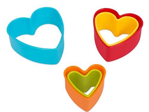 Internet’s Best Heart Cookie Cutter - Set Of 5 Plastic Shapes - Valentines Day - Heart Shaped Biscuit Sandwich Fondant Cutter Set - Mini Small Medium Large Size - Multi Color - Kid Friendly #TOP4