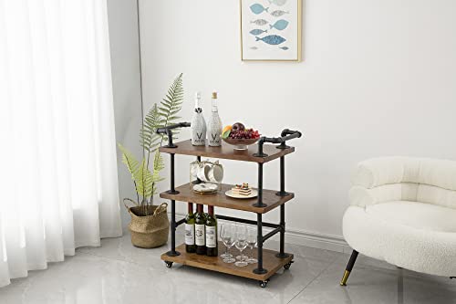 Industrial-Bar-CartsServing-CartsKitchen-CartsWine-Rack-Carts-on-Wheels-with-Storage-Industrial-Rolling-Carts-Wine-Tea-Liquor-ShelvesHolder-Solid-Wood-and-Metal-Home-Furniture Industrial Bar CartsServing CartsKitchen CartsWine Rack Carts on Wheels with Storage Industrial Rolling Carts Wine Tea Liquor ShelvesHolder Solid Wood and Metal Home Furniture