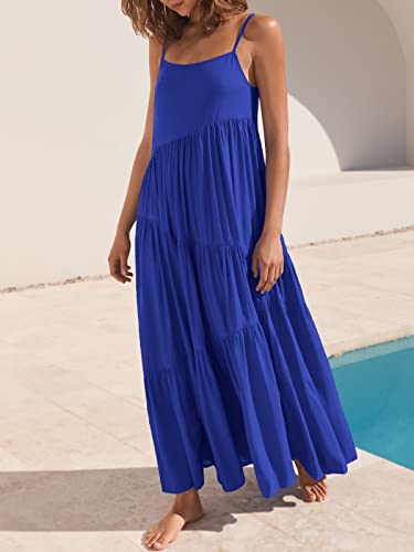Image of ANRABESS Women Summer Casual Loose Sleeveless Sundress Spaghetti Strap Flowy Boho Linen Beach Vacation Maxi Long Dress