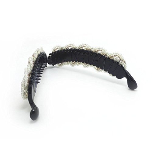 Pince à cheveux banane blanche Noble Beau pour queue de cheval modèle H57 - 2