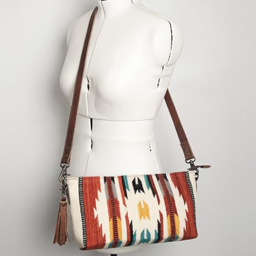 American Darling Cross Body Saddle Blanket Fabric Genuine Leather Western Women Bag | Black Handbag Purse Crossbody for Cute4