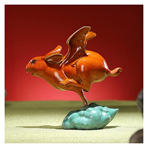 Objet déco lapin en cuivre coloré statuette salon entrée bureau - 6