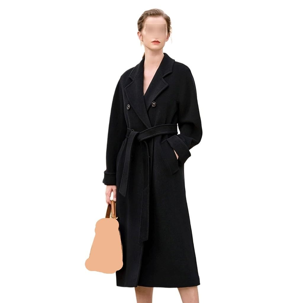 Cappotto in cashmere di fascia alta Cappotto in tweed di lana cammello di media lunghezza da donna invernale